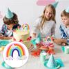 Tęczowy Topper na TortMiękka Ceramika Kolorowa Tęcza Dekoracja Tortu Tęczowy Motyw Tort na Przyjęcie Urodzinowe Akcesoria do Dekoracji Tortu