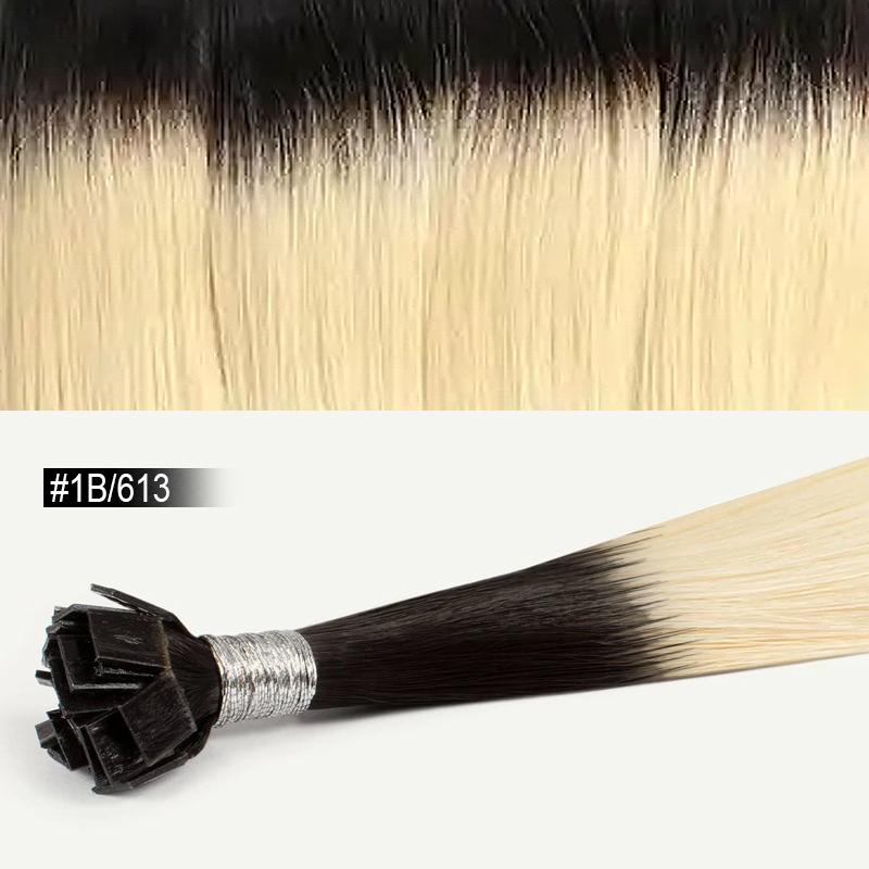 100 Percent Human Hair Flat Tip Extensions Straight Keratin Capsule Hairpieces