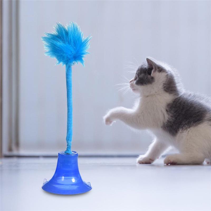 New Cat Window Toy with Suction Cup - Minty Bell & Pompom On a Spring