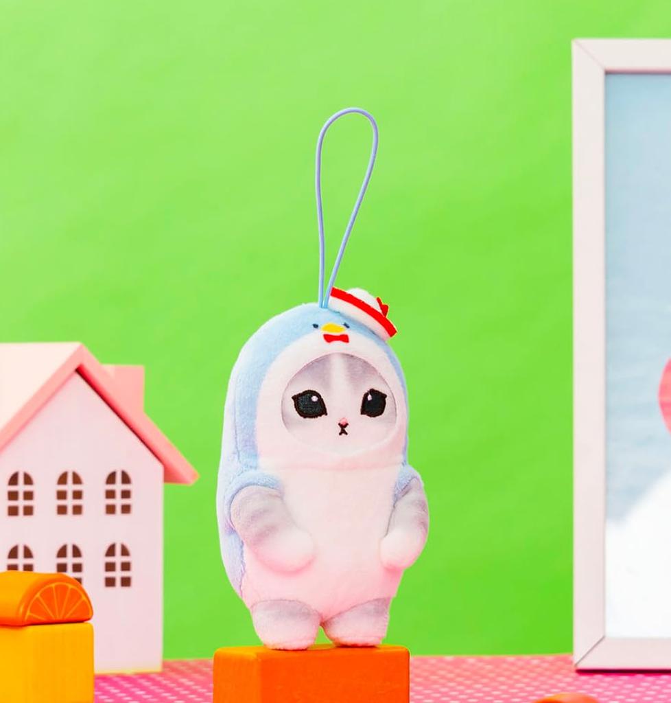 Official Shark Nyan Collaboration Plush Mascot 9cm Keychain, Approx. (Tuxedo)