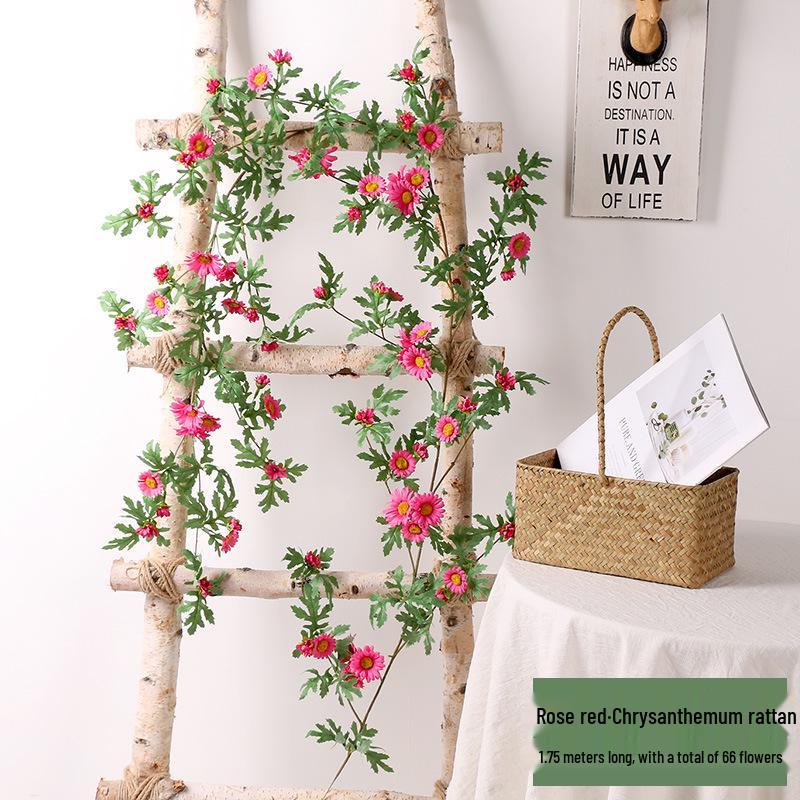 Daisy Vine Sunflower Artificial Flower for AC Pipe and Wall Decor, Wedding & Window Decoration