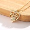 Morsdagspresent Halsband Strass Hjärtsformat Hänge Antioxiderande Legering Mamma Nyckelbenshalsband Smycken för Vardagsbruk Gåva