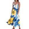 Women's Casual Tie-Dye Floral Print Sleeveless Pocket Dress