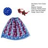 1 Set 4th July Goose Outfit, Stars And Stripes Goose Dress Star Sunhat Sunglasses, Patriotic Porch Goose Costumes Set for 23-Inch Goose Statue Holiday