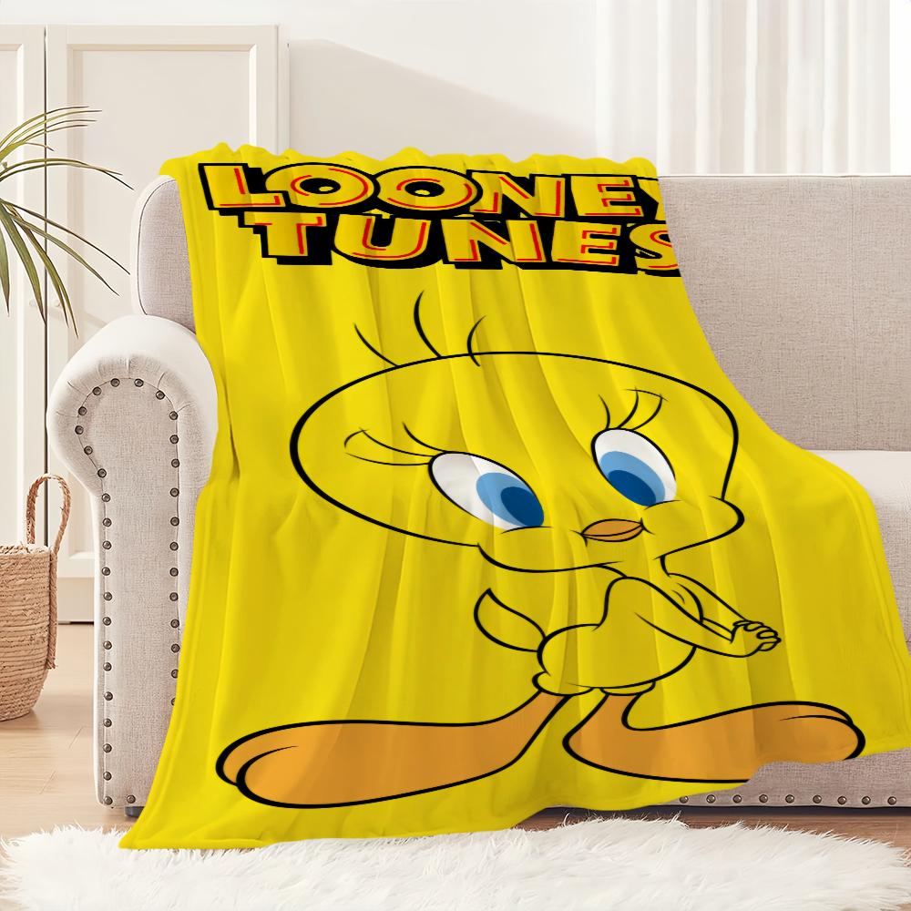 Cartoon Bird Cute T-Tweety Blanket Plush Nap Sofa rug for Living Room Warm Office Bedroom Birthday Home Travel Kid Gifts
