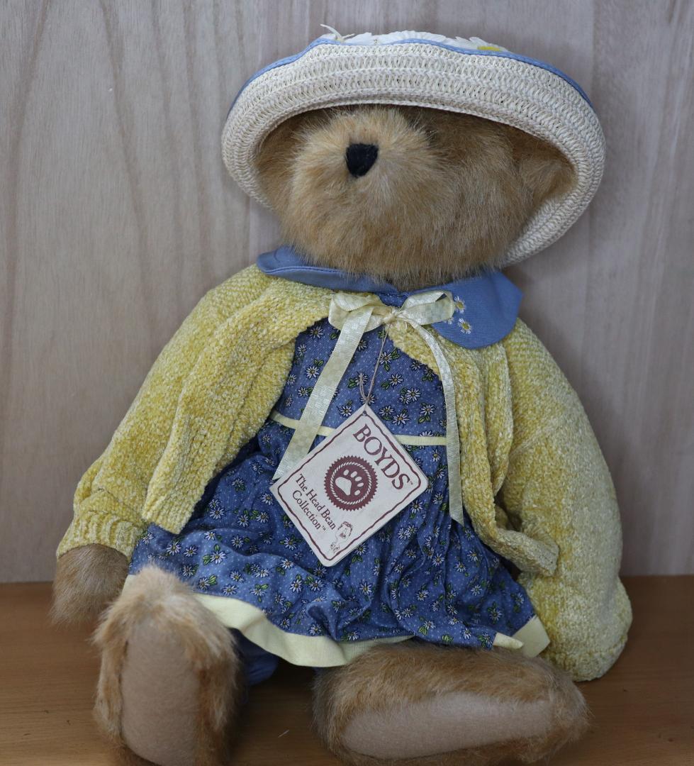 

[USED] BOYDS BEARS Yellow Cardigan Teddy Bear Plush Toy