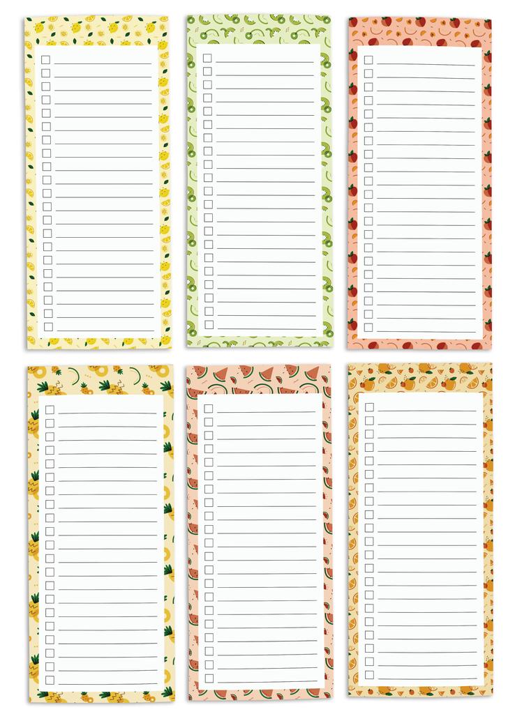Inkdotpot Pack of 6 Funny Magnetic Dry Erase List For Fridge, Wipe Clean w  NoStain, Quick Notes Shopping & Grocery List