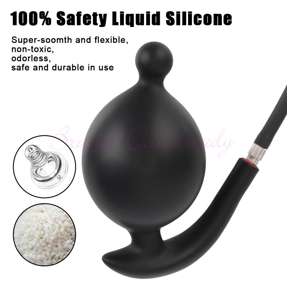 Go Out Inflatable Anal Plug Dilator Expandable Dildo Pump Silicone Huge Anus Butt Prostate Massager Ass Sex Toy For