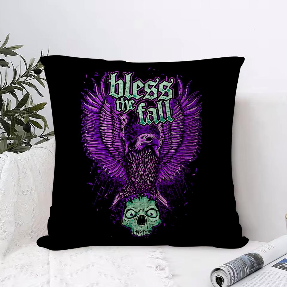 Blessthefall Cushion Cover Breathable Linen Pillow Cover SkinFriendly Home Decor Pillowcase with Hidden Zipper