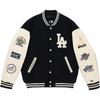 New Era FW24 MLB Los Angeles Dodgers Bouton Manches Longues Logo Lettre Décontracté Confortable Chemise de Baseball Hauts Unisexes Bleu Marine 14397939