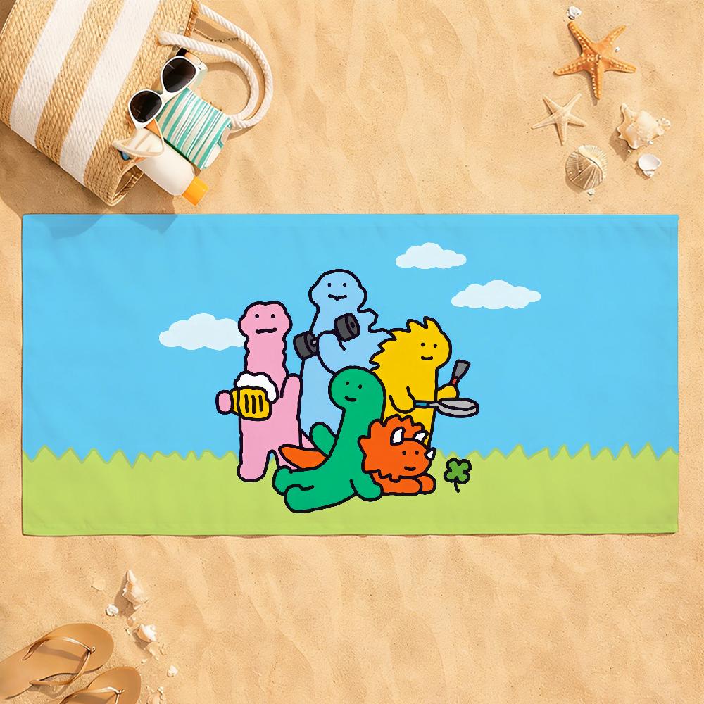

Cartoon Cute J-Joguman Towel Quick Dry Absorbent Beach Towel for Sports, Fitness, Swimming and Outdoor Activities W30*H60(CM)