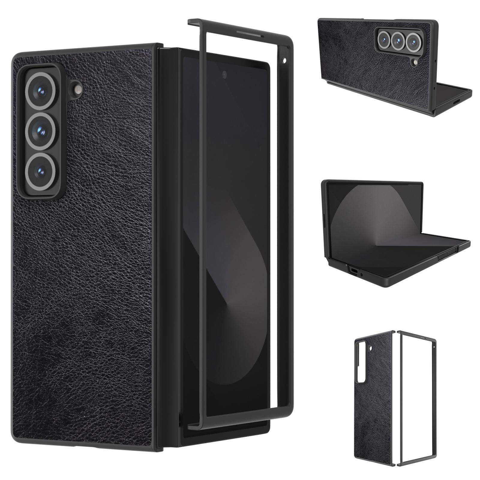 

For Samsung Galaxy Z Fold Special Case Litchi Texture PU Leather+PC Phone Cover Black
