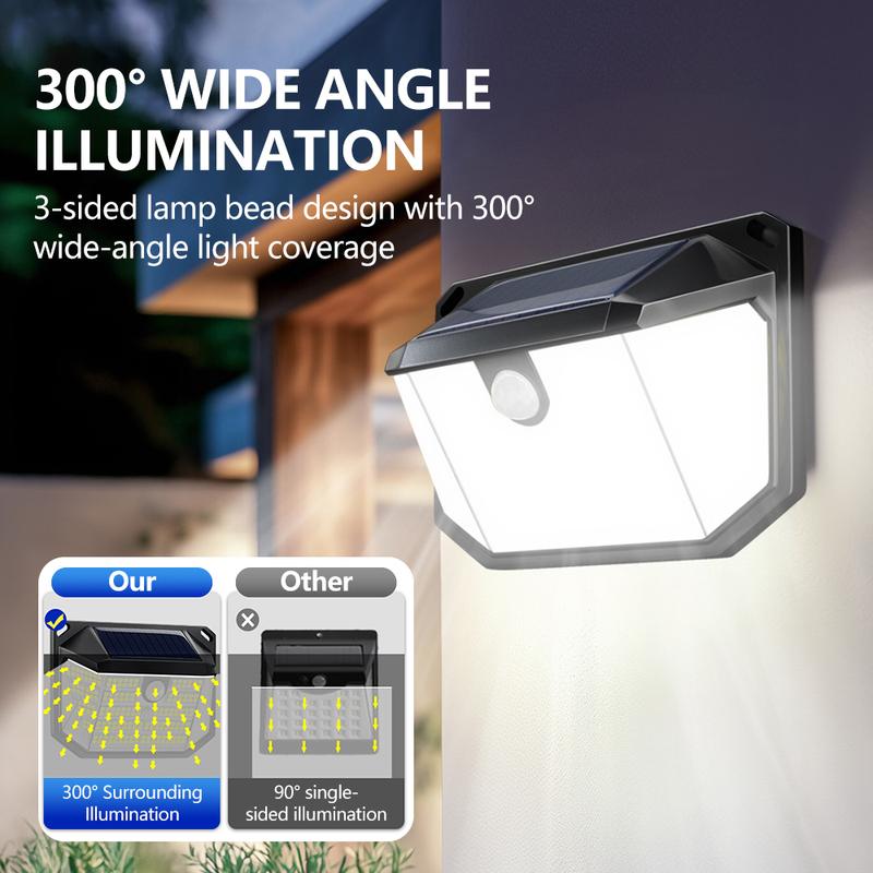 Outdoor Solar Motion Sensor Lights 468/528 LED Waterproof Solar Security Wall Lights for Garden Patio Pool Yard Fence Driveway