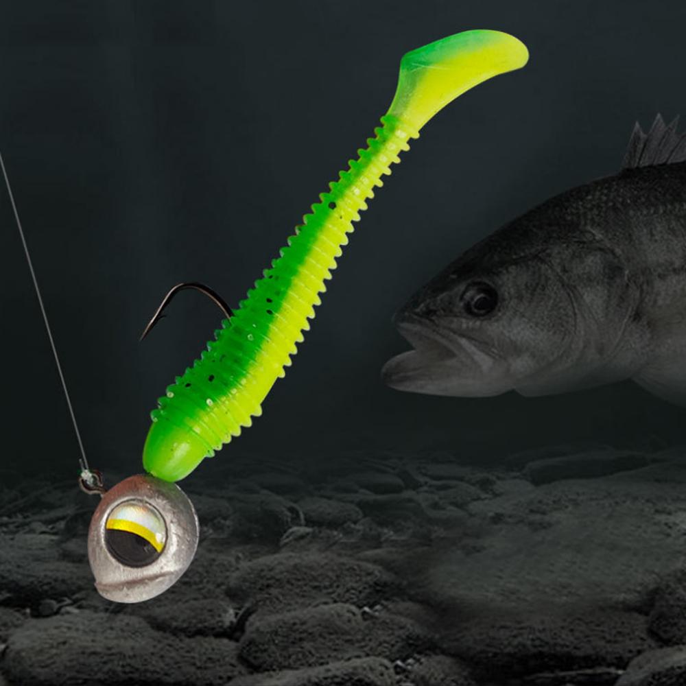 10pcs Big Eyes Jig Head Fishing Hooks with Mustad Hook 2.5g 3.5g 5g Fish Head Fishhook for Fishing Tackle Free Soft Worm Lure