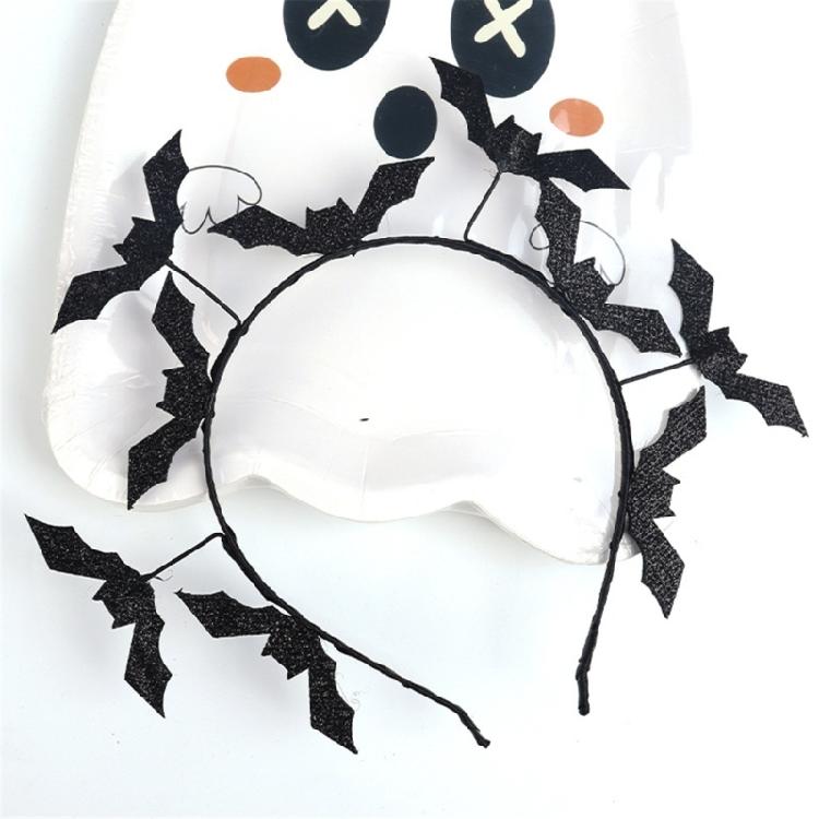 Essential Black Bat Hair Band Hairpieces for Halloween Costumes and Stage Performances Gothic Hair Accessories