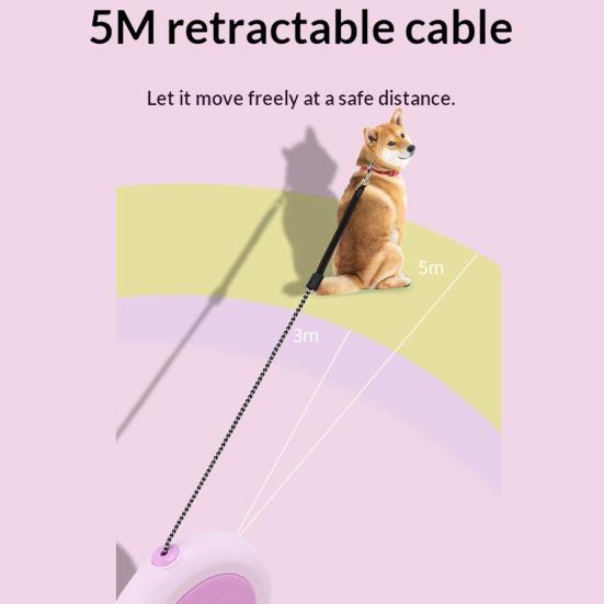 Retractable Dog Leash 16Ft Heavy Duty Nylon Rope Tangle-free Pet Leash Reflective Dog Leash with Handle One Button Control for Small Medium Dogs Walks