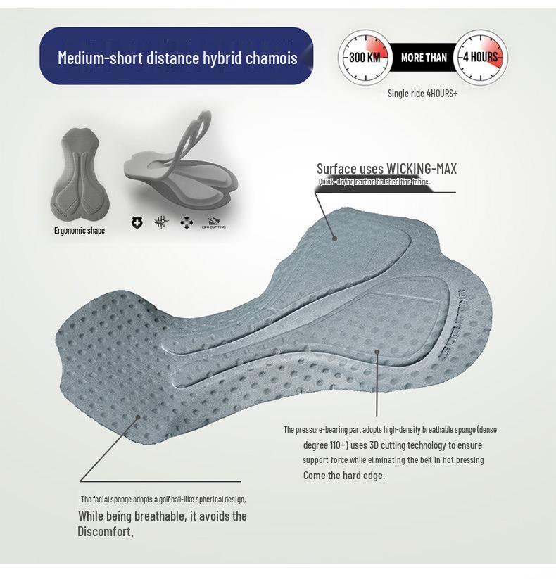 Lameda Men's Breathable Cycling Shorts with Sponge Pad for Mountain Biking