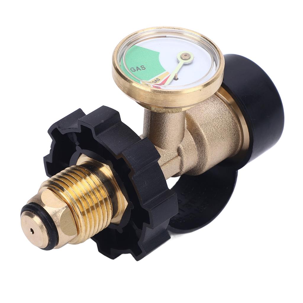 100lb LP Tank Adapter met Manometer 0 tot 100lb Converteert Pol naar Qcc1 Type 1 LP Tank Ventiel voor RV Camper Aanhanger