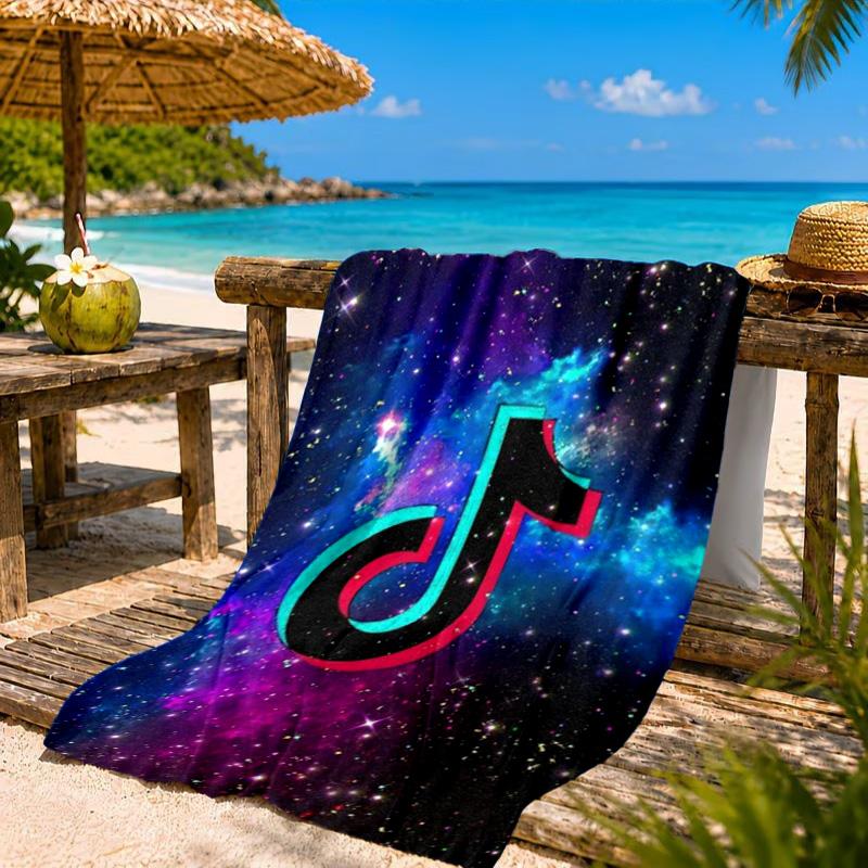 Tiktok Logo Design Beach Towel, Quick-drying, Easy To Care For, Suitable for Both Fitness and Beach Vacations,Sports Essential