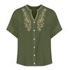 Women's Fashion Loose Casual Summer V-neck Short Sleeve T-shirt