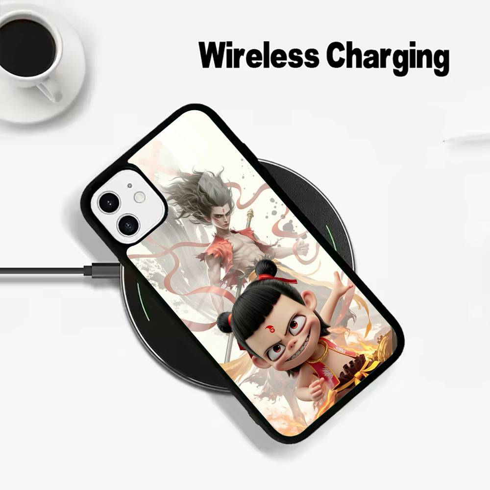 H-O-T-Ne-zha For IPhone17 16 15 14 13 12 11 Plus Pro Max Plus Wireless Charger Phone Case