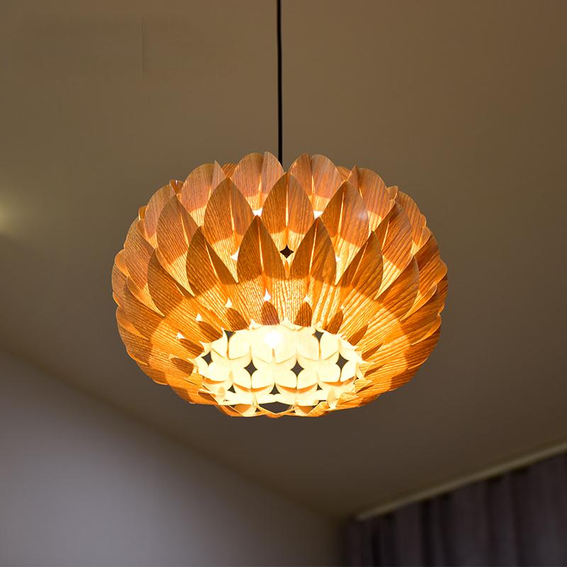 Solid Wood Restaurant Pendant Lamp Wooden Art Lamp Bedroom and Living Room Pendant Lamp