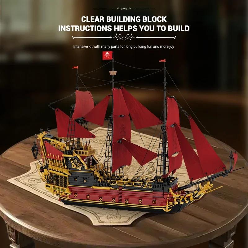 5600PCS Queen Anne's Revenge Building Blocks Pirate Ship Model Educational DIY Desktop Decoration Toy Holiday Gift for Kids