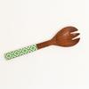 Holzpapierdruck Salatbesteck-Set – Handgefertigte lebensmittelechte Holz-Servierlöffel
