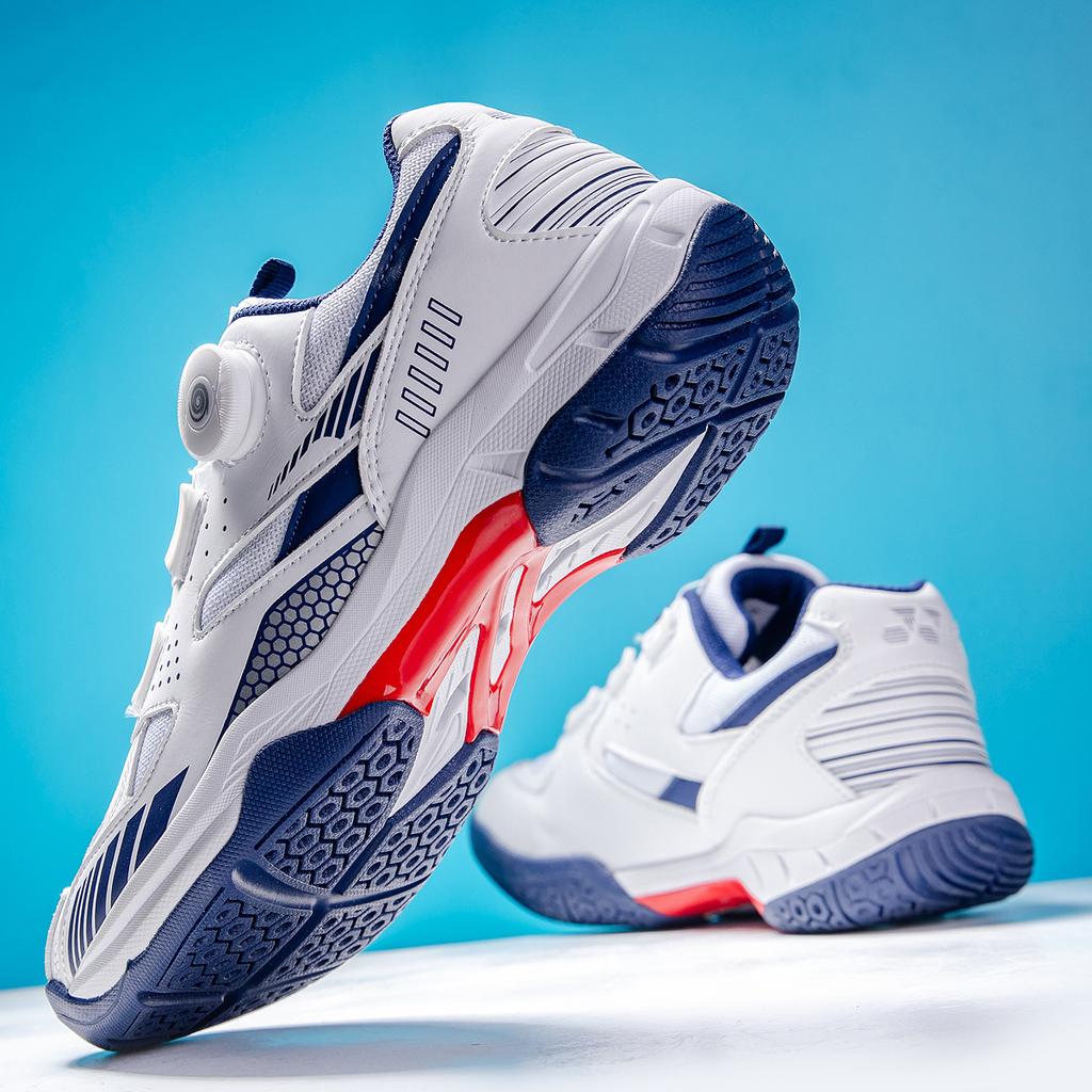 Badminton Shoes Couple Shoes Professional Beef Tendon Sole Anti-skid Training Lightweight Double Rotating Buckle High-quality Badminton Shoes