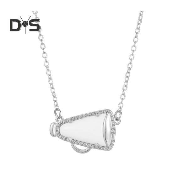 

Ожерелье для женщин с подвеской в виде рога, ожерелье с подвеской в виде чирлидера, ювелирное украшение в подарок маме для девочек-подростков серебряный