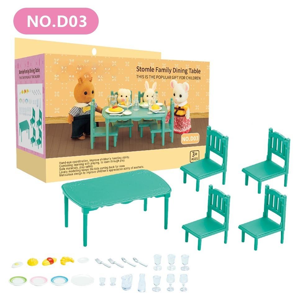 Dollhouse Furniture Set Doll house Bathroom/Kitchen/Fridge/Washing Machine Laundry Kids Doll House Miniature Pretend Play Toys
