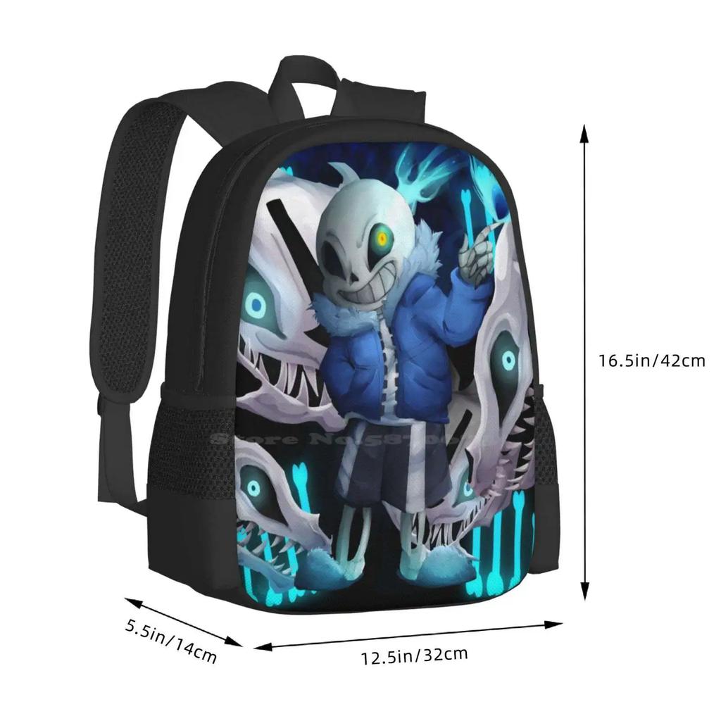 Ready To Have A Bad Time Backpacks For School Teenagers Girls Travel Bags Undertale Sans Skeleton