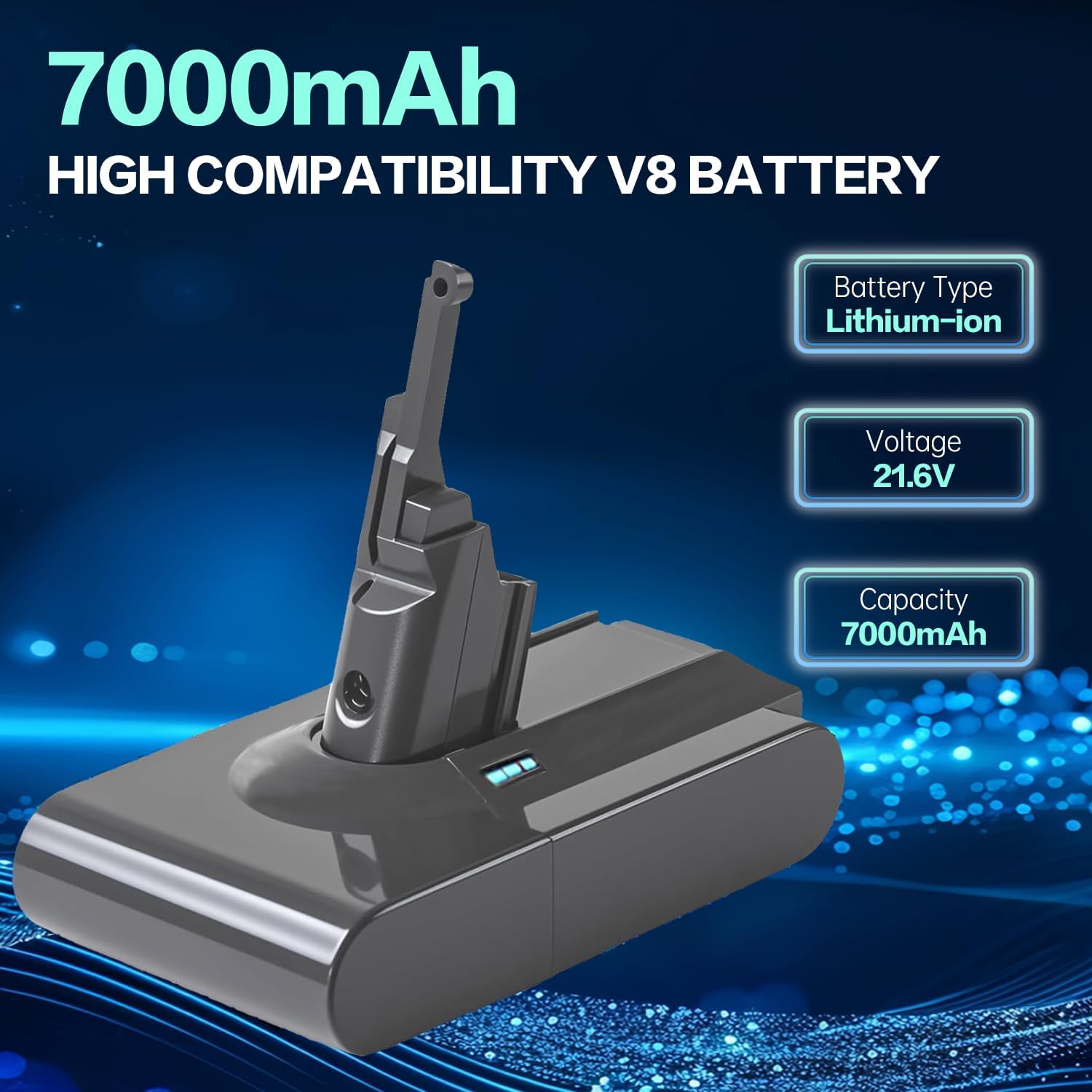 Обновленная батарея V8 6,0 Ач для беспроводного пылесоса D Animal Absolute Fluffy SV10 United States