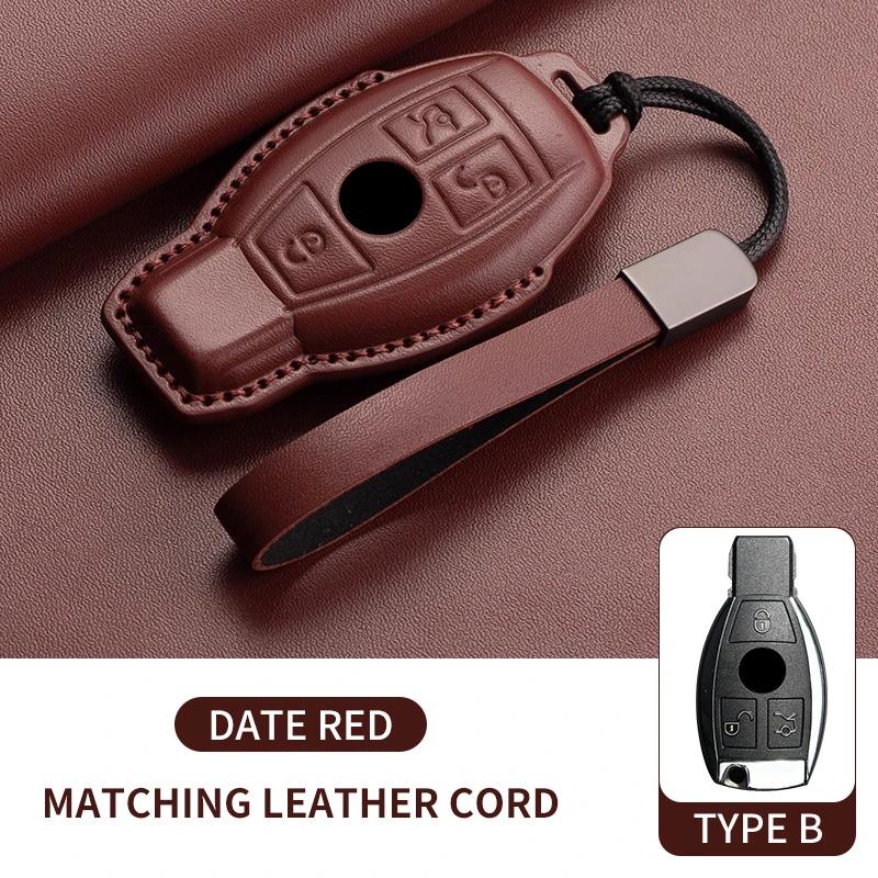 Car Key Fob Shell For Mercedes Benz A C E S G Class CLE CLA GLC W177 W205 W213 W222 X167 AMG Leather Car Remote Key Case Cover