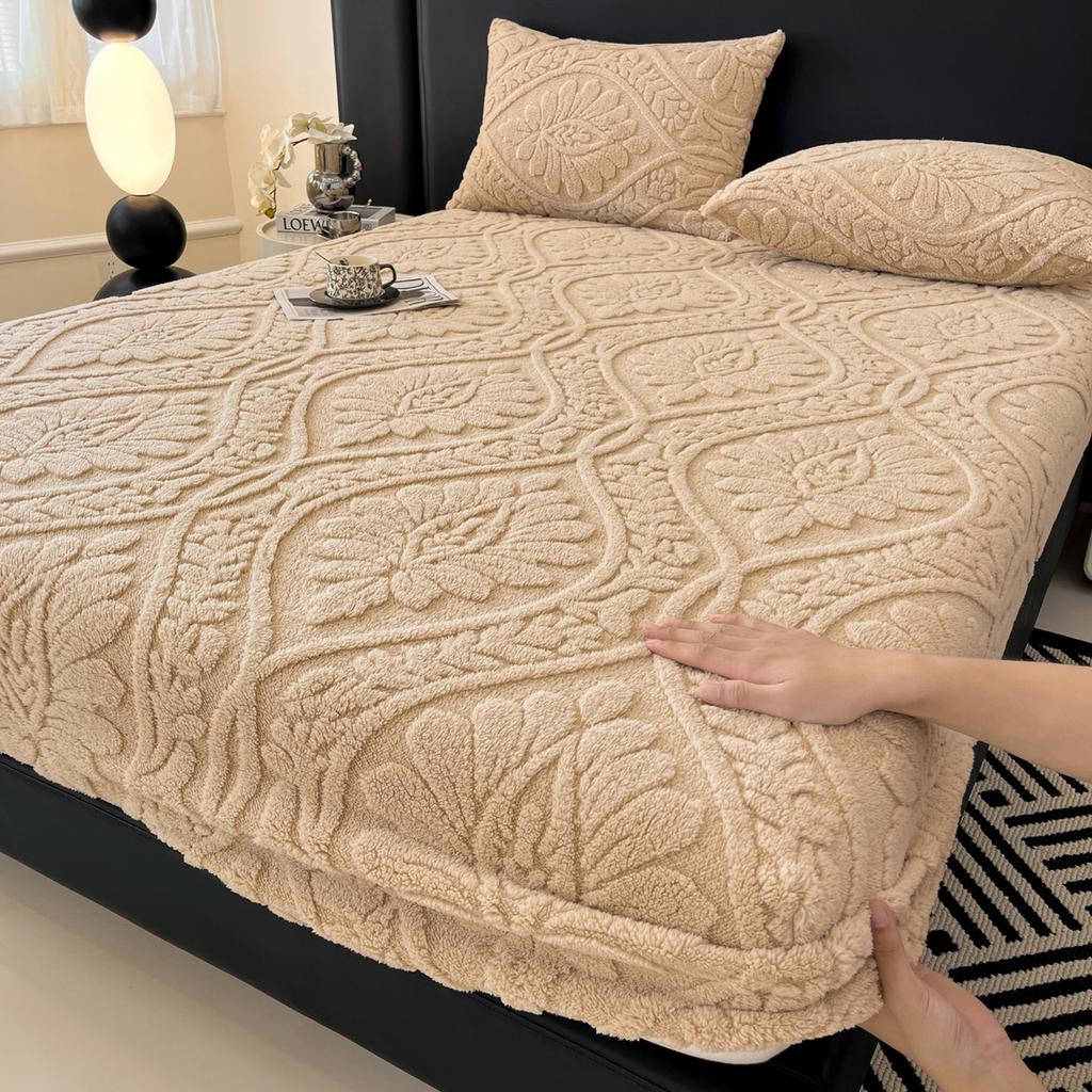 High-quality Cotton Mattress Cover Thick Skin-friendly Bed Sheet Pillowcase Set Taffeta Bedspread Jacquard Mattress Protector
