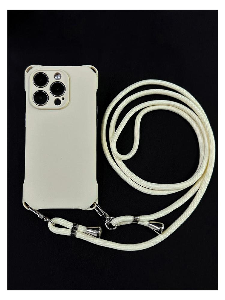 

Чехол для телефона с ремешком на шнурке для ожерелья через плечо для iPhone 15 12 13 14 Pro Max Plus, матовый мягкий силиконовый противоударный чехол For iPhone 15&Case & Strap