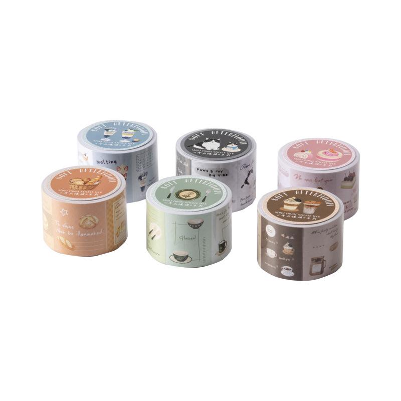 6pcs DIY Decoration Adhesive Tapes Japanese Afternoon Slow Tune Washi Tapes Masking Tapes stickers stationery
