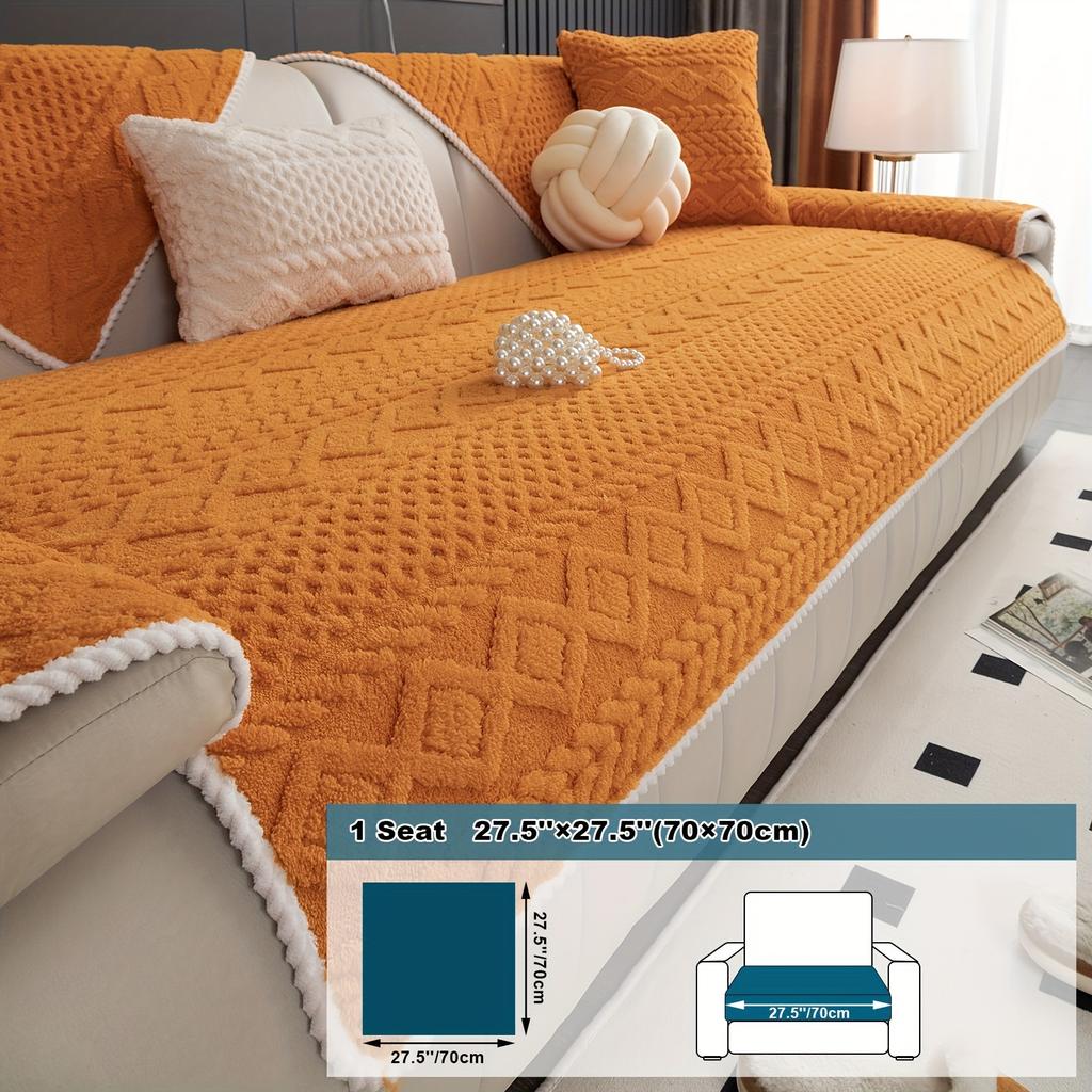 1PC Shu cotton velvet sofa cushion plush sofa cover cloth simple and fashionable four-season universal seat cushion non-slip cover towel cover cloth