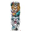Waterdichte tattoo stickers voor de hele arm: Jezus, Maagd Maria, Kroon, Leeuw-ontwerp