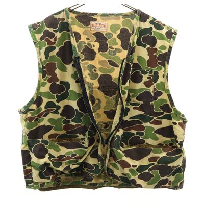 SAFTBAK 70er Jahre Vintage Camouflage Muster Jagdweste Khaki Camouflage Herren Gebraucht