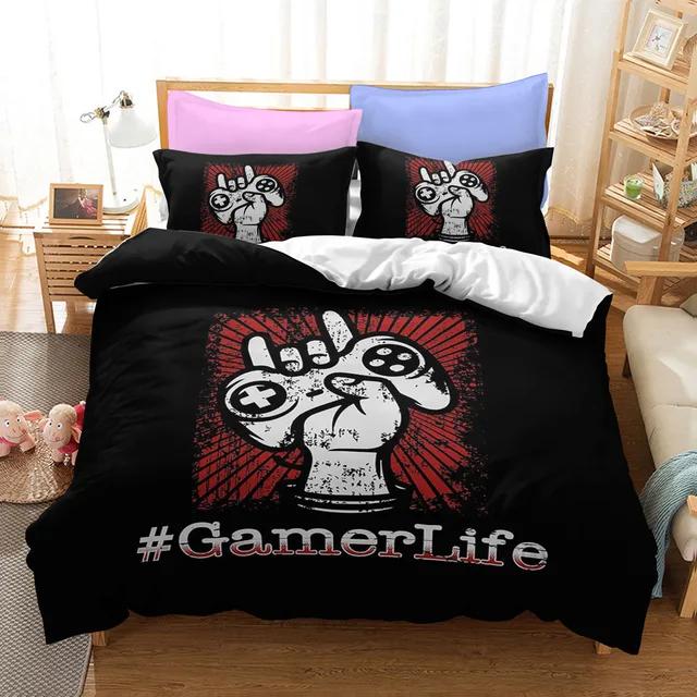 3d Digital Gamer Bedding Set Quilt Cover With Pillowcases Twin 2/3Pcs Video Game Comforter Cover Full Queen King Double Size