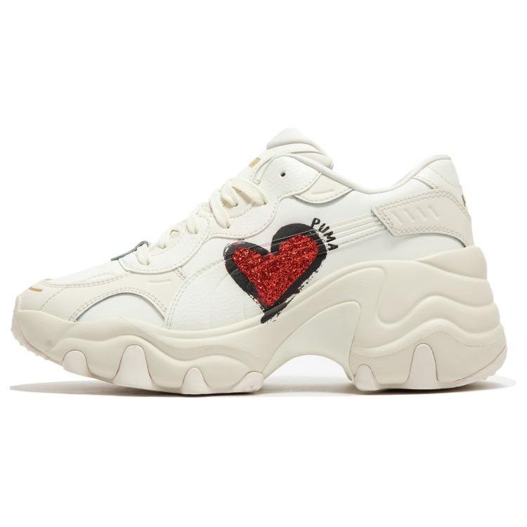 Puma Women s Pulsar Wedge CN Heart Sneakers White Red 398674-01 EU 37
