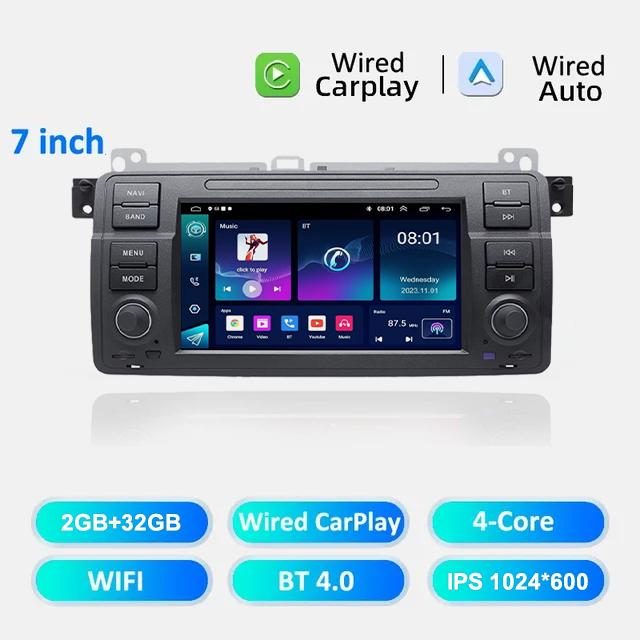 2Din 7 Inch Touchscreen Car Radio Apple Carplay Multimedia Player for BMW E46 3 Series 1999-2005 GPS Navigation 2GB-32GB WiFi BT
