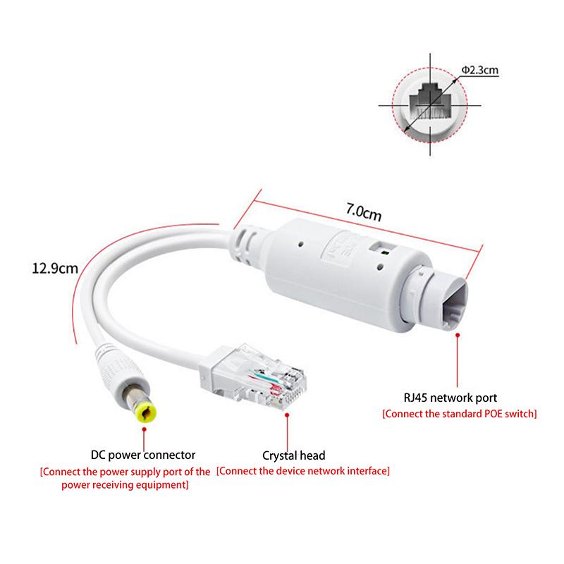 1 Set Cable Supply Module Extender With 5.5X2.1Mm Poe Spliter 48V To 12V Video And Power Adapter For Ip Camera Splitter Net