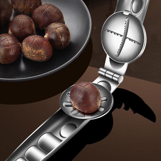 Stainless Steel Chestnut Opener Plier Ergonomic Handle Food Grade Hazelnut Walnut Nut Cracker Sheller Clamp Tools Kitchen Gadgets