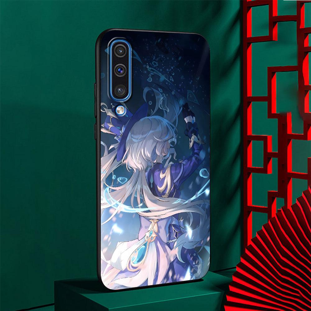 Cute Furina Genshin Impact Case for Samsung Galaxy A10s A50 A50s A02s A03s A20 A30 A20e A70 A70s A20s A30s A10 Black Phone Cover