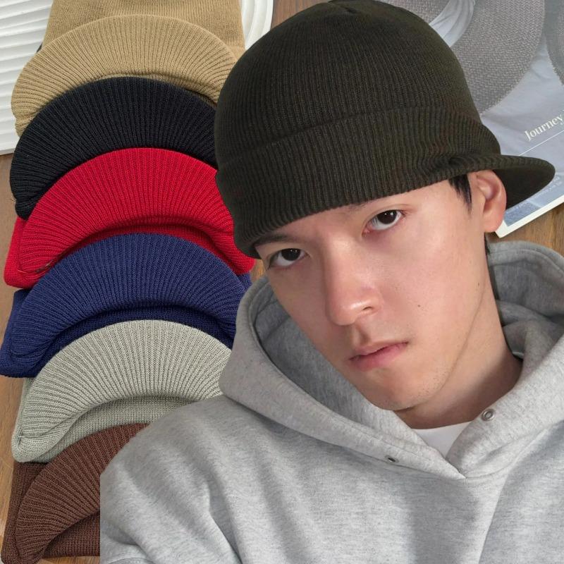 Unisex Warm Knitted Hats 2025 Fashion Thicken Fur Lined Soft Beanie Cap with Brim Thick Winter Knitted Hat for Men Women