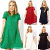 Elegante Abito in Pizzo Stile Europeo Abito Corto Svasato Vita Alta