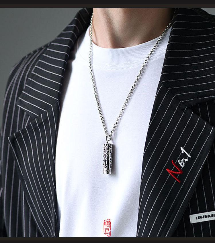 Collier Mantra Shurangama à Six Caractères Ethnique - Pendentif Ouvrable, Cadeau Amulette pour Couple