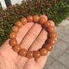Vintage Bodhi Root Bracelet with Weathered Yellow Beeswax Beads